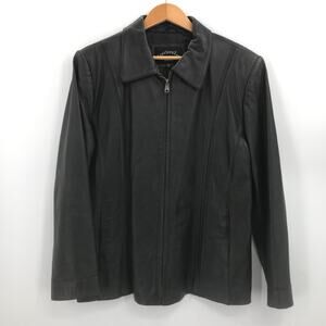 Fourteen Zero Long Sleeve Front Leather Jacket XL